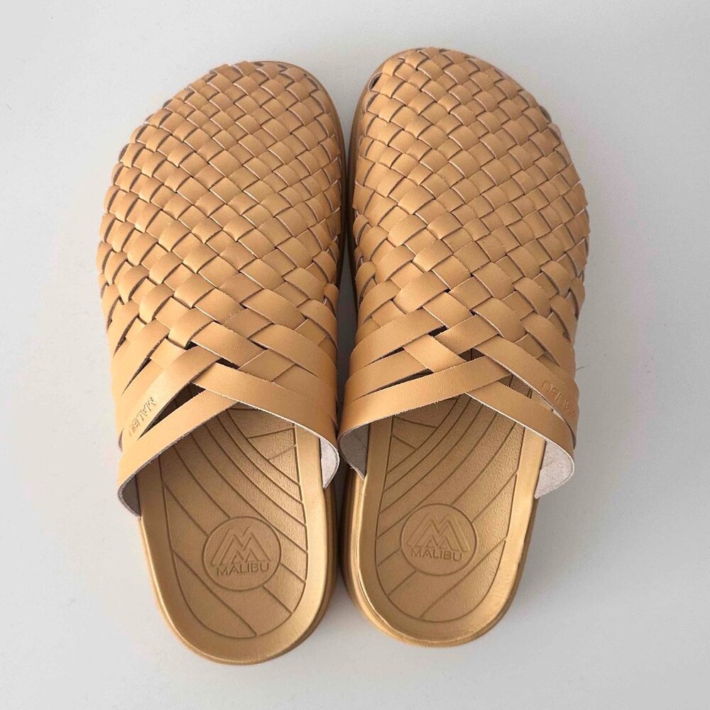 Malibu Sandals, Colony mule, Vegan Leather, tan color, EU 38 (fits small)